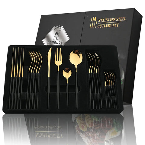 Goldenes Luxus Besteckset - Für eine Elegante Tischdekoration