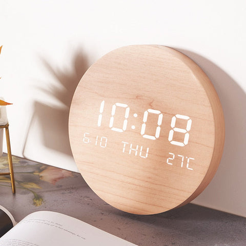Hölzerne Digitale Uhr - Stilvolle Uhr für Zuhause und Büro
