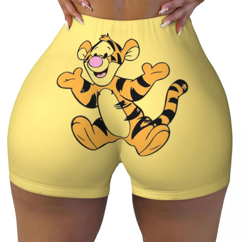 Tigger-Druck Yoga- und Sportshorts für Frauen – Komfortabel und Stilvoll für Aktive Tage