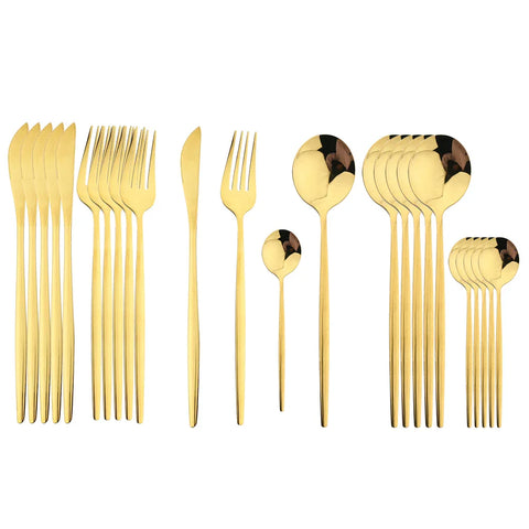Goldenes Luxus Besteckset - Für eine Elegante Tischdekoration