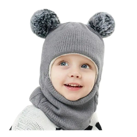 Teddy Strick Kinder Mütze – Warmer Schutz mit Verspielten Ohren