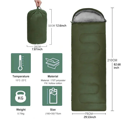 Ultraleichter 4-Jahreszeiten Schlafsack – Warm und Wasserdicht für Outdoor-Abenteuer und Camping