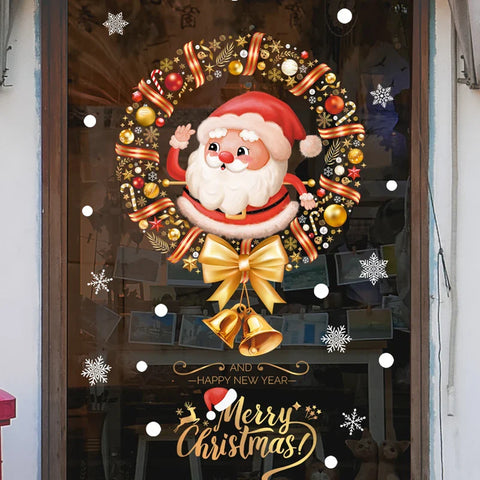 KerstRaamdecoratie - Festliche Dekoration mit Weihnachtsmann und Tieren für eine Gemütliche Weihnacht