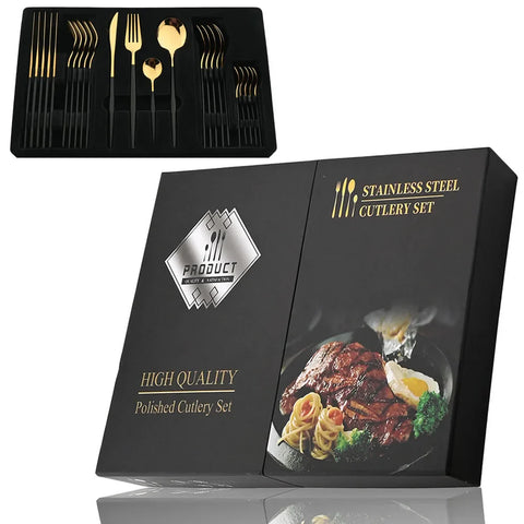 Goldenes Luxus Besteckset - Für eine Elegante Tischdekoration