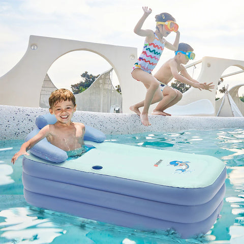 Aufblasbare Babybadewanne mit Kissenstütze – Bequemes und sicheres Schwimmbad für Babys
