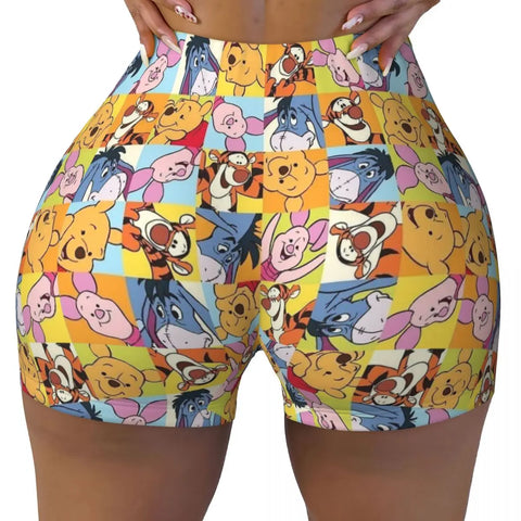 Tigger-Druck Yoga- und Sportshorts für Frauen – Komfortabel und Stilvoll für Aktive Tage