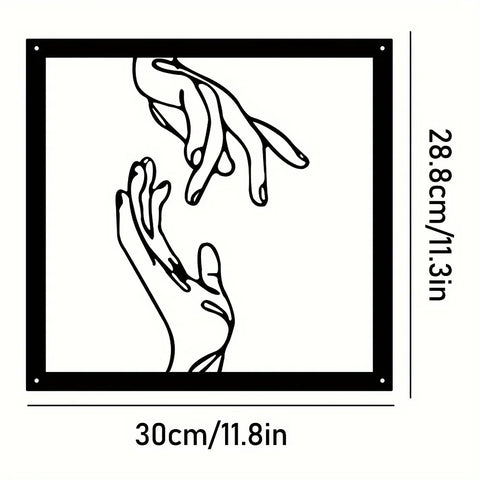 Verbunden Hände Metall Wanddekoration – Minimalistisch und Verbindend