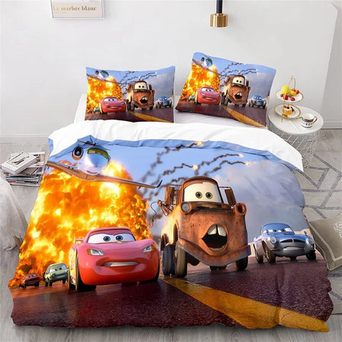 Cars Lightning McQueen Bettwäsche-Set – Lustiges und Bequemes Set für Kinder