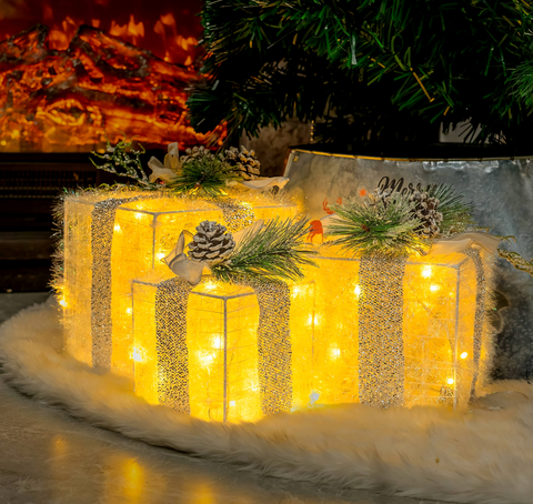 Beleuchtete Weihnachtsgeschenke - Magische Dekoration