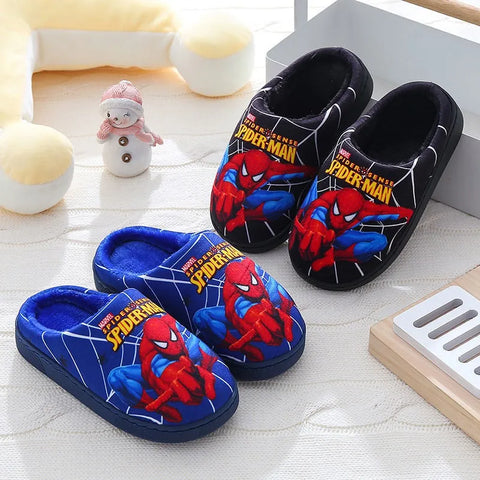 Spider-Man Kinder Hausschuhe – Weiche Baumwollhausschuhe für drinnen im Herbst und Winter