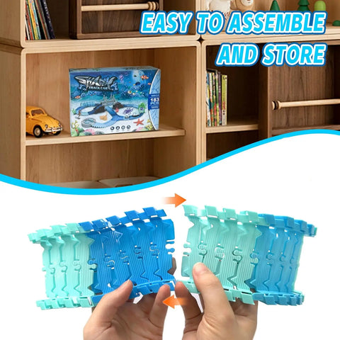 Elektrische Haifisch-Bahn Puzzle-Set – Kreatives Bau-Spielzeug für Kinder