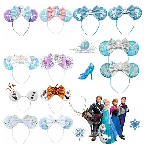 Frozen Haaraccessoires – Elsa und Anna Mickey Mouse Ohren Haarbänder für Mädchen