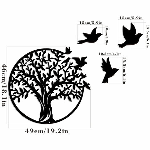 Naturharmonie Wanddekoration – Baum und Vögel