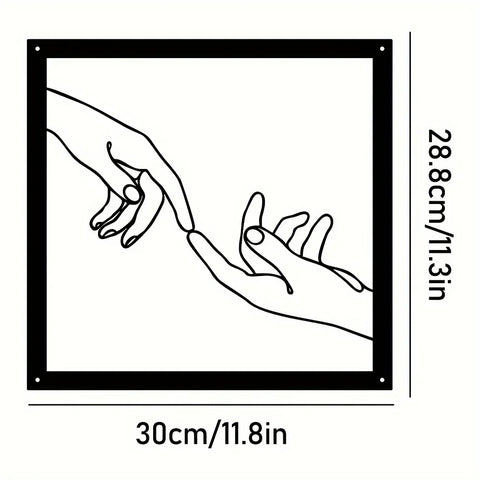 Verbunden Hände Metall Wanddekoration – Minimalistisch und Verbindend