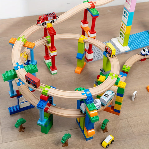 Set von 7-14 Bunt Holzgleisadaptern – Verstellbare Verbindungen für den Modellbau