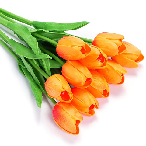 Set von 10 Künstlichen Weißen Tulpen – Perfekt für Hochzeiten, Fotografie und Innendekoration