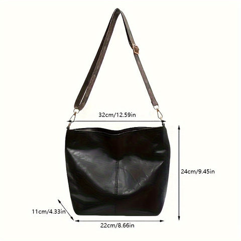 Breite geometrische Tasche – Große Kapazität Crossbody mit Retro-Vibe