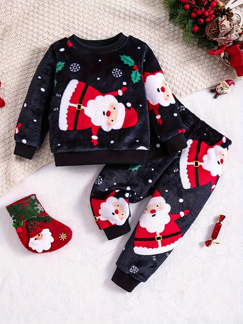 Süßes Weihnachts-Flanellen-Set - Für einen Festlichen Look für Ihr Kind