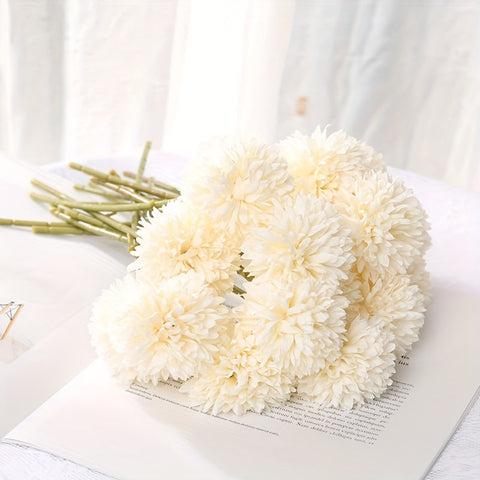 Set aus 5 Kunst-Chrysanthemen – Realistische Blumenarrangements für Hochzeiten und Wohnkultur
