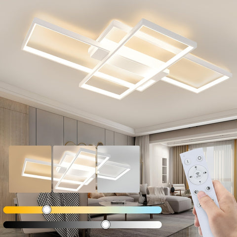 Moderne LED-Deckenlampe mit geometrischem Design – Dimmbar und mit Fernbedienung