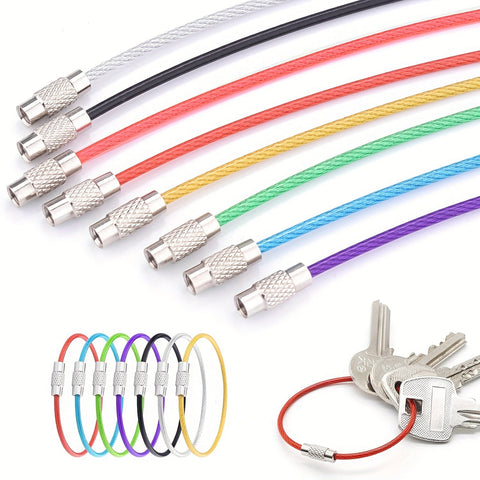 Stahl Kabel Schlüsselanhänger Set – Robuste Schlüsselanhänger für Reisen und Outdoor-Aktivitäten