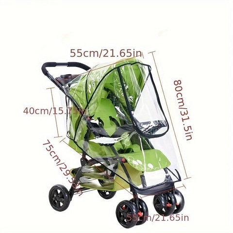 Transparente Regenhaube für Kinderwagen - Für wetterfeste Schutz