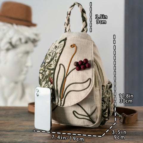 EthnoCharm Stickerei Rucksack – Künstlerisch und Praktisch