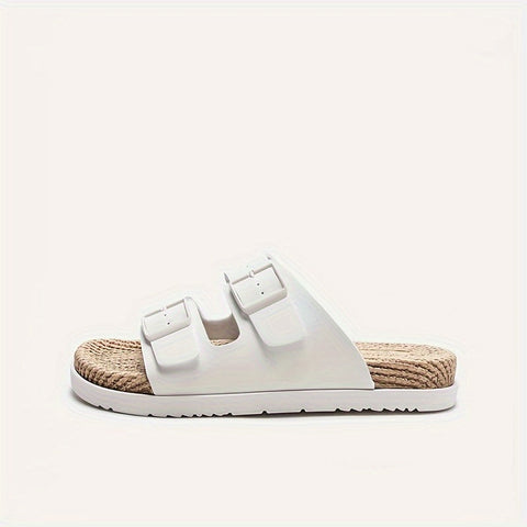 Stylische Herren Slipper – Atmungsaktiv mit Schnallenriemen und Rutschfester Sohle