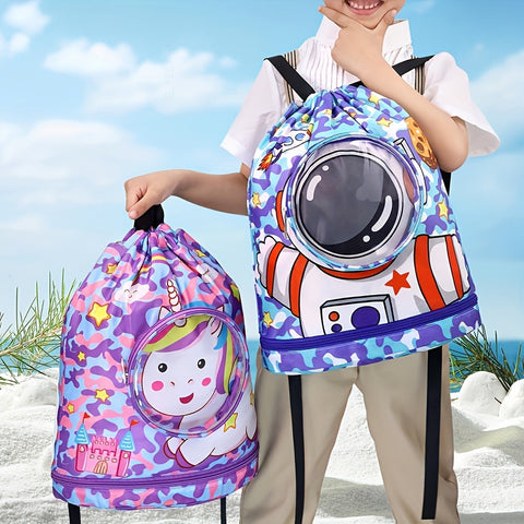 Cartoon Schwimmtasche mit Trocken/Nass Trennung – Stilvolle, Tragbare Tasche für Kinder und Erwachsene
