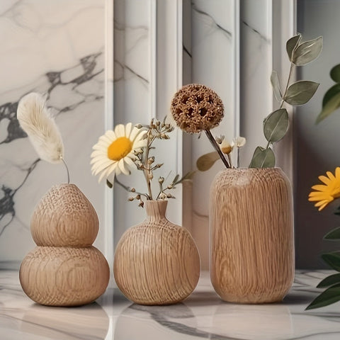 Set aus Holz geometrischer Vasen - Ein zeitloses Stück für dein Interieur
