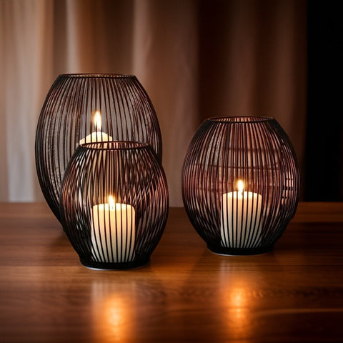 LunaGlow Kerzenhalter Set – Stilvolle, Gemütliche Beleuchtung