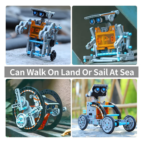 Solar Robo Builder - 12-in-1 Bildungsbau-Spielzeug mit Solarenergie