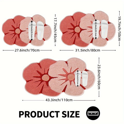 Fluffy Blumen Badezimmerteppich – Absorbierend und Weich für Extra Komfort