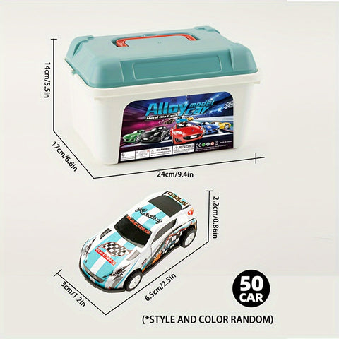 Dynamisches Spielzeugauto-Set mit 50 Autos und Aufbewahrungsbox – Perfektes Geschenk für Kinder