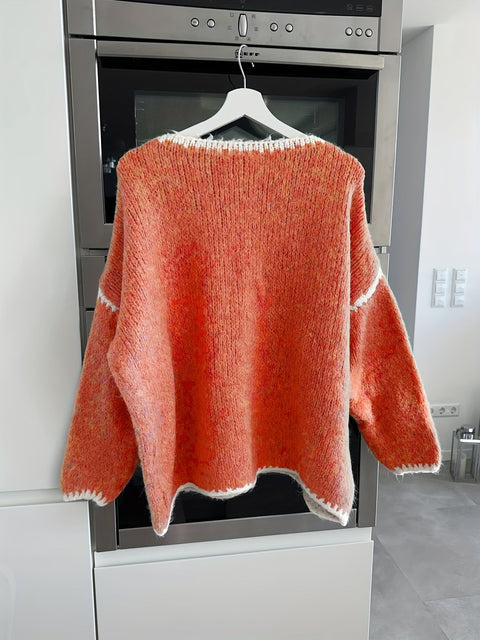 Off-Shoulder Farbblock Pullover - Lässig und Bequem für Herbst und Winter