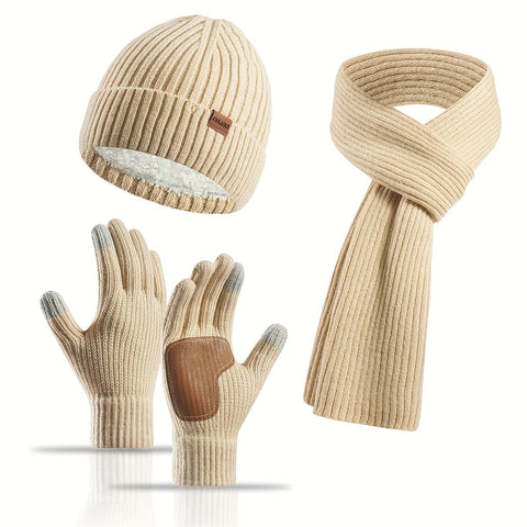 Fröhliches Winterset - Mütze, Schal und Handschuhe für Paare