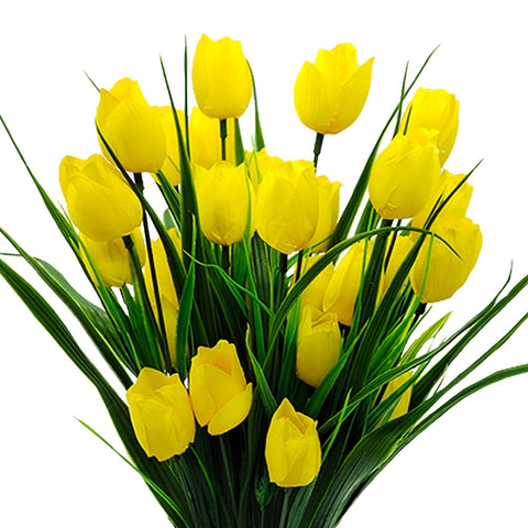 Set aus 6 Bundles Kunst-Tulpen – UV-beständig und realistisch für Garten- und Innendekoration