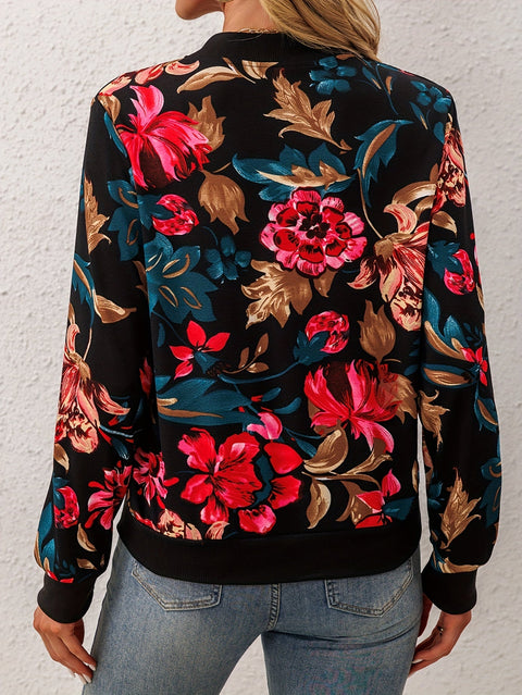 Elegante Blumen Bomberjacke – Trendy und Bequem für Frühling und Herbst