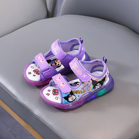 Sanrio Mädchen Sandalen mit Beleuchtung – Kawaii Cartoon Prinzessinnen Sandalen für den Sommer