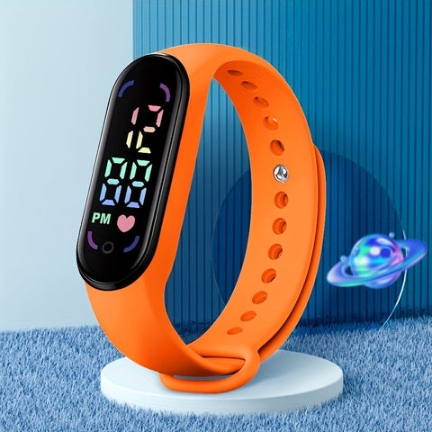 Leuchtende Kinderuhr - Buntes LED-Display und Sportliches Design