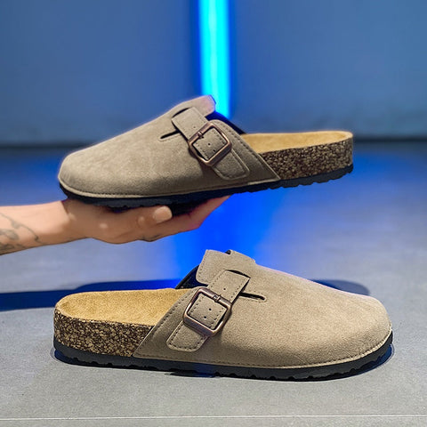 Unisex Slip-On Kunstsuede Muiltjes – Leicht und Komfortabel mit Korksohle