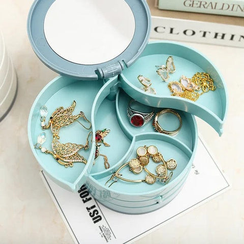 Drehbare Schmuck Aufbewahrungsbox (4 Schichten)