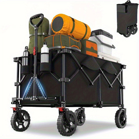 RuggedTrail Faltbare All-Terrain-Wagen – 200L Kapazität und 200kg Tragfähigkeit