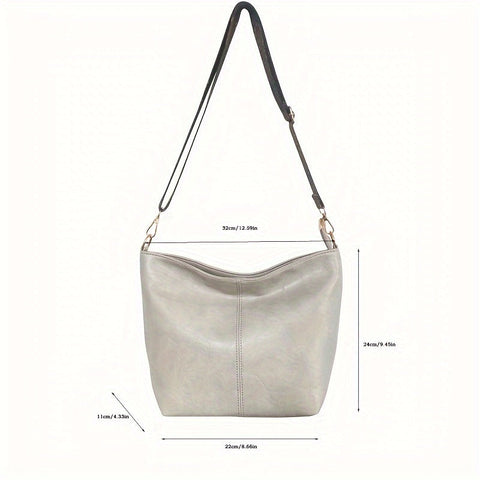 Breite geometrische Tasche – Große Kapazität Crossbody mit Retro-Vibe