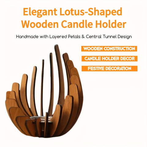 Bohemian Lotus Teelichthalter – Handgefertigtes Schichtenholzdesign