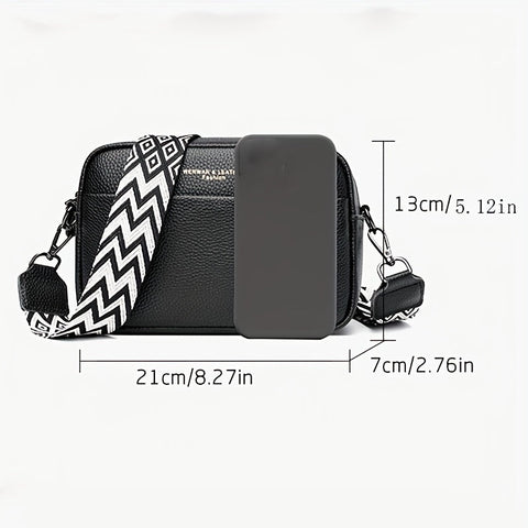 Echte Leder Crossbody Tasche – Praktisch und Trendy mit Gitarrenschulterriemen