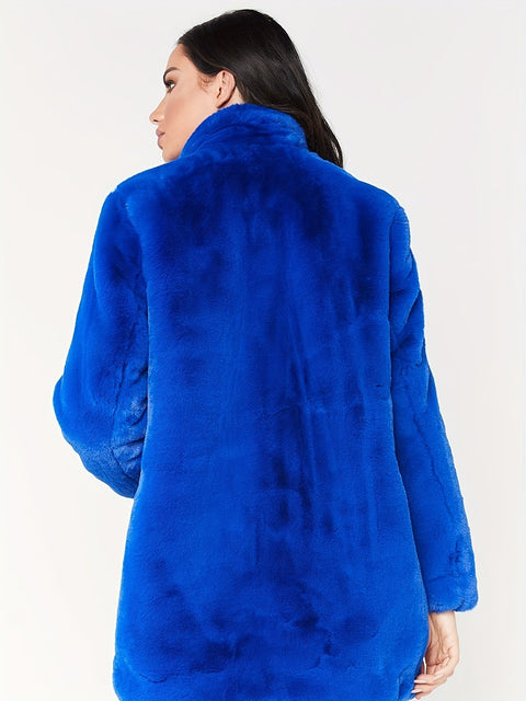 Eleganter Damen Mid-Länge Winter Faux-Fur Mantel - Stilvoll und Warm für Kalte Monate