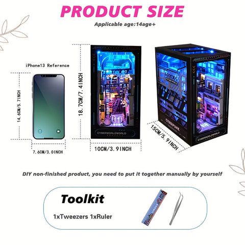 Cyberpunk DIY Cabin Kit – 3D Modell für Wohnkultur mit Beleuchtung