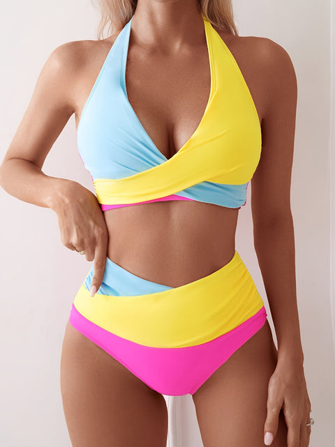 Damen Badeanzug mit Blockdesign – Komfortabel und Trendy