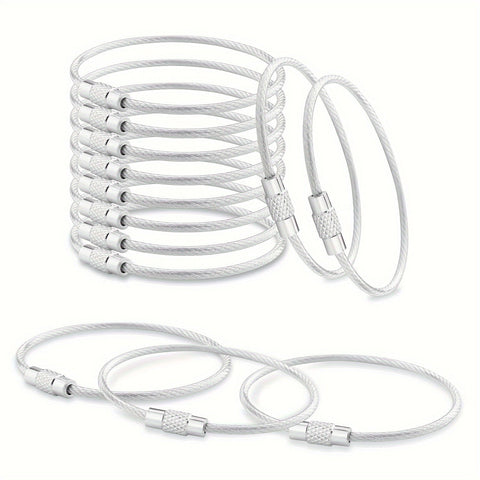 Stahl Kabel Schlüsselanhänger Set – Robuste Schlüsselanhänger für Reisen und Outdoor-Aktivitäten